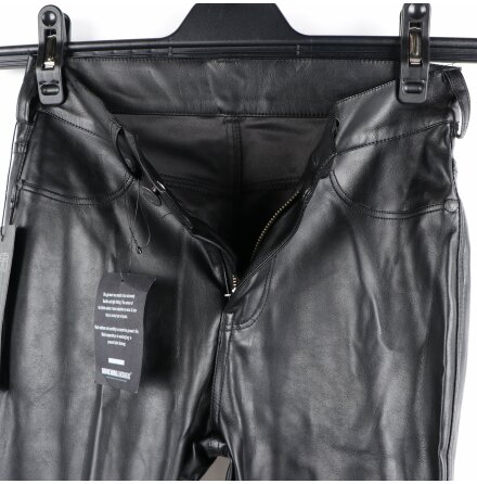 DrDenim - Svarta byxor i skinnimitation - stl.XS