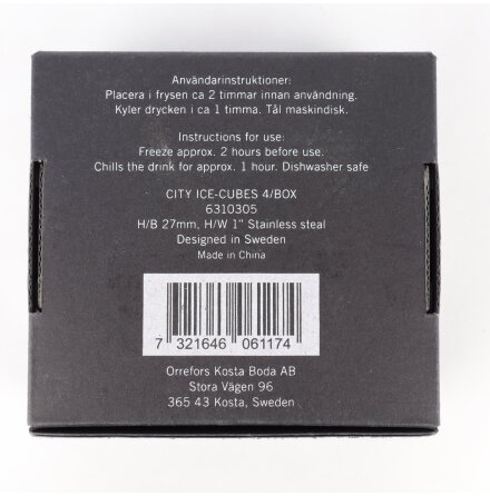 Orrefors - City Ice-cubes - Box med 4st