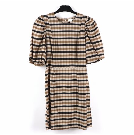 H&amp;M - Rutig klnning med puffrm - stl.38
