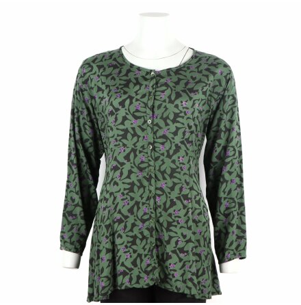 Masai - Grn blommnstrad blus - Stl. M