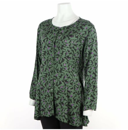 Masai - Grn blommnstrad blus - Stl. M