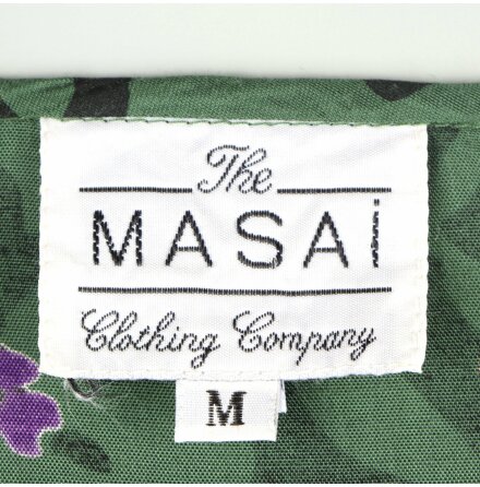 Masai - Grn blommnstrad blus - Stl. M